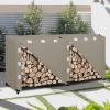 Easy-Going 4 Feet Outdoor Log Rack Cover Waterproof Weatherproof Firewood Cover with Openable Front Flap, (Cover Only, Rack Not Included)(Camel)