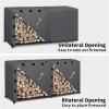Easy-Going 4 Feet Outdoor Log Rack Cover Waterproof Weatherproof Firewood Cover with Openable Front Flap, (Cover Only, Rack Not Included)(Dark Gray)