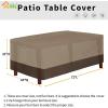 Easy-Going 600D Heavy Duty Round Patio Furniture Set Cover, Waterproof Outdoor Table and Chair Set Cover, (62″DIAx 28″H, Black)(Camel/Dark Brown)