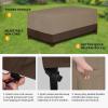Easy-Going 600D Heavy Duty Round Patio Furniture Set Cover, Waterproof Outdoor Table and Chair Set Cover, (62″DIAx 28″H, Black)(Camel/Dark Brown)