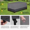 Easy-Going 600D Heavy Duty Round Patio Furniture Set Cover, Waterproof Outdoor Table and Chair Set Cover, (62″DIAx 28″H, Black)(Gray/Dark Gray)