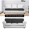 Easy-Going Fleece Chair Sofa Seat Cushion Slipcovers Soft Couch Cushion Cover Stretch Furniture Protector for Kids, Pets (3-Piece Sofa Cushion, Dark Gray)