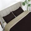 Easy-Going Full/Queen Size Reversible Quilt Set with 1 Quilt and 2 Pillow Shams, Soft Bed Quilt Cover, Lightweight Microfiber Bedspread, Water and Stain Resistant, Gray/Light Gray(Damask-chocolate/Beige)