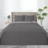 Easy-Going Full/Queen Size Reversible Quilt Set with 1 Quilt and 2 Pillow Shams, Soft Bed Quilt Cover, Lightweight Microfiber Bedspread, Water and Stain Resistant, Gray/Light Gray(Damask-gray/Light Gray)