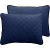 Easy-Going Full/Queen Size Reversible Quilt Set with 1 Quilt and 2 Pillow Shams, Soft Bed Quilt Cover, Lightweight Microfiber Bedspread, Water and Stain Resistant, Gray/Light Gray(Navy/Ivory)