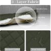 Easy-Going Full/Queen Size Reversible Quilt Set with 1 Quilt and 2 Pillow Shams, Soft Bed Quilt Cover, Lightweight Microfiber Bedspread, Water and Stain Resistant, Gray/Light Gray(Army Green/Beige)
