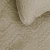 Easy-Going Full/Queen Size Reversible Quilt Set with 1 Quilt and 2 Pillow Shams, Soft Bed Quilt Cover, Lightweight Microfiber Bedspread, Water and Stain Resistant, Gray/Light Gray(Olive Leaf-beige/Beige)