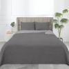 Easy-Going Full/Queen Size Reversible Quilt Set with 1 Quilt and 2 Pillow Shams, Soft Bed Quilt Cover, Lightweight Microfiber Bedspread, Water and Stain Resistant, Gray/Light Gray(Olive Leaf-gray/Light Gray)