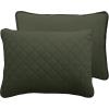 Easy-Going Full/Queen Size Reversible Quilt Set with 1 Quilt and 2 Pillow Shams, Soft Bed Quilt Cover, Lightweight Microfiber Bedspread, Water and Stain Resistant, Gray/Light Gray(Army Green/Beige)