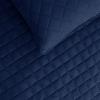 Easy-Going Full/Queen Size Reversible Quilt Set with 1 Quilt and 2 Pillow Shams, Soft Bed Quilt Cover, Lightweight Microfiber Bedspread, Water and Stain Resistant, Gray/Light Gray(Navy/Ivory)
