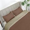 Easy-Going Full/Queen Size Reversible Quilt Set with 1 Quilt and 2 Pillow Shams, Soft Bed Quilt Cover, Lightweight Microfiber Bedspread, Water and Stain Resistant, Gray/Light Gray(Damask-brown/Beige)