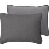 Easy-Going Full/Queen Size Reversible Quilt Set with 1 Quilt and 2 Pillow Shams, Soft Bed Quilt Cover, Lightweight Microfiber Bedspread, Water and Stain Resistant, Gray/Light Gray(Damask-gray/Light Gray)
