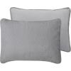 Easy-Going Full/Queen Size Reversible Quilt Set with 1 Quilt and 2 Pillow Shams, Soft Bed Quilt Cover, Lightweight Microfiber Bedspread, Water and Stain Resistant, Gray/Light Gray(Olive Leaf-light Gray/Ivory)