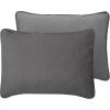 Easy-Going Full/Queen Size Reversible Quilt Set with 1 Quilt and 2 Pillow Shams, Soft Bed Quilt Cover, Lightweight Microfiber Bedspread, Water and Stain Resistant, Gray/Light Gray(Olive Leaf-gray/Light Gray)