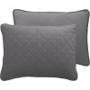 Easy-Going Full/Queen Size Reversible Quilt Set with 1 Quilt and 2 Pillow Shams, Soft Bed Quilt Cover, Lightweight Microfiber Bedspread, Water and Stain Resistant, Gray/Light Gray(Gray/Light Gray)