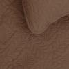 Easy-Going Full/Queen Size Reversible Quilt Set with 1 Quilt and 2 Pillow Shams, Soft Bed Quilt Cover, Lightweight Microfiber Bedspread, Water and Stain Resistant, Gray/Light Gray(Olive Leaf-brown/Beige)
