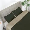 Easy-Going Full/Queen Size Reversible Quilt Set with 1 Quilt and 2 Pillow Shams, Soft Bed Quilt Cover, Lightweight Microfiber Bedspread, Water and Stain Resistant, Gray/Light Gray(Olive Leaf-army Green/Beige)