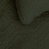 Easy-Going Full/Queen Size Reversible Quilt Set with 1 Quilt and 2 Pillow Shams, Soft Bed Quilt Cover, Lightweight Microfiber Bedspread, Water and Stain Resistant, Gray/Light Gray(Olive Leaf-army Green/Beige)