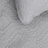 Easy-Going Full/Queen Size Reversible Quilt Set with 1 Quilt and 2 Pillow Shams, Soft Bed Quilt Cover, Lightweight Microfiber Bedspread, Water and Stain Resistant, Gray/Light Gray(Olive Leaf-light Gray/Ivory)