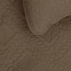 Easy-Going Full/Queen Size Reversible Quilt Set with 1 Quilt and 2 Pillow Shams, Soft Bed Quilt Cover, Lightweight Microfiber Bedspread, Water and Stain Resistant, Gray/Light Gray(Olive Leaf-camel/Ivory)
