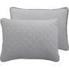 Easy-Going Full/Queen Size Reversible Quilt Set with 1 Quilt and 2 Pillow Shams, Soft Bed Quilt Cover, Lightweight Microfiber Bedspread, Water and Stain Resistant, Gray/Light Gray(Light Gray/Ivory)