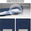 Easy-Going Full/Queen Size Reversible Quilt Set with 1 Quilt and 2 Pillow Shams, Soft Bed Quilt Cover, Lightweight Microfiber Bedspread, Water and Stain Resistant, Gray/Light Gray(Damask-dark Blue/Light Blue)