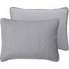 Easy-Going Full/Queen Size Reversible Quilt Set with 1 Quilt and 2 Pillow Shams, Soft Bed Quilt Cover, Lightweight Microfiber Bedspread, Water and Stain Resistant, Gray/Light Gray(Damask-light Gray/Ivory)