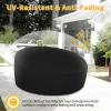 Easy-Going Heavy Duty 600D Outdoor Daybed Cover 75 Inch UV Resistant Patio Round Sofa Cover Waterproof Outdoor Canopy Daybed Sofa Cover with Air Vent 75″ Dia x 35″/18″ H, Black(Black)