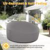 Easy-Going Heavy Duty 600D Outdoor Daybed Cover 75 Inch UV Resistant Patio Round Sofa Cover Waterproof Outdoor Canopy Daybed Sofa Cover with Air Vent 75″ Dia x 35″/18″ H, Black(Grey)