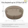 Easy-Going Heavy Duty 600D Outdoor Daybed Cover 75 Inch UV Resistant Patio Round Sofa Cover Waterproof Outdoor Canopy Daybed Sofa Cover with Air Vent 75″ Dia x 35″/18″ H, Black(Camel)