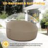 Easy-Going Heavy Duty 600D Outdoor Daybed Cover 75 Inch UV Resistant Patio Round Sofa Cover Waterproof Outdoor Canopy Daybed Sofa Cover with Air Vent 75″ Dia x 35″/18″ H, Black(Camel)