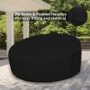 Easy-Going Heavy Duty 600D Outdoor Daybed Cover 75 Inch UV Resistant Patio Round Sofa Cover Waterproof Outdoor Canopy Daybed Sofa Cover with Air Vent 75″ Dia x 35″/18″ H, Black(Black)