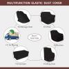 Easy-Going Massage Chair Cover Armchair Slipcovers, Recliner Wing Chair Slipcovers, Furniture Protector for Moving, Dust Proof Cover, Sofa Covers Removable Shield, Storage, Machine Washable (Black)(Black)