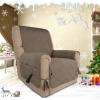 Easy-Going Micro Suede Sofa Slipcover Recliner Cover Couch Cover with Three Pockets Quilted Pets Covers Plastic Drop Printing Pets,Kids,Children,Dog,Cat (Recliner,Camel)