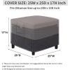Easy-Going Outdoor Ottoman Cover, Heavy Duty Waterproof Patio Furniture Cover with Padded Handles (1 Pack-25″x25″x17″, Gray/Dark Gray)(Gray/Dark Gray)