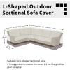 Easy-Going Outdoor V-Shaped Sectional Sofa Cover 89″X89″ UV Resistant Patio Sectional Couch Cover Waterproof Lawn Patio Furniture Cover, Beige/Brown(Beige/Brown)