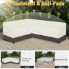 Easy-Going Outdoor V-Shaped Sectional Sofa Cover 89″X89″ UV Resistant Patio Sectional Couch Cover Waterproof Lawn Patio Furniture Cover, Beige/Brown(Beige/Brown)
