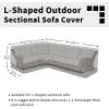 Easy-Going Outdoor V-Shaped Sectional Sofa Cover 89″X89″ UV Resistant Patio Sectional Couch Cover Waterproof Lawn Patio Furniture Cover, Beige/Brown(Gray/Dark Gray)