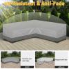Easy-Going Outdoor V-Shaped Sectional Sofa Cover 89″X89″ UV Resistant Patio Sectional Couch Cover Waterproof Lawn Patio Furniture Cover, Beige/Brown(Gray/Dark Gray)