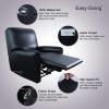 Easy-Going PU Leather Recliner slipcovers, Waterproof Stretch Sofa Covers, 4 Pieces Stretch Furniture Protector, Anti-Slip Elastic Strap Shield Pets Kids Children Cats Dogs (Recliner, Black)(Black)
