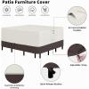 Easy-Going Patio Furniture Cover 110″x84″ Rectangle Outdoor Table and Chair Set Covers Waterproof UV Resistant Outdoor Sectional Sofa Set Covers, Gray/Dark Gray(Beige/Brown)