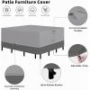 Easy-Going Patio Furniture Cover 110″x84″ Rectangle Outdoor Table and Chair Set Covers Waterproof UV Resistant Outdoor Sectional Sofa Set Covers, Gray/Dark Gray(Gray/Dark Gray)