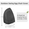 Easy-Going Patio Hanging Egg Chair Cover, UV Resistant Waterproof Outdoor Single Seat Swing Chair Cover with Zipper, Camel(Black)
