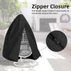 Easy-Going Patio Hanging Egg Chair Cover, UV Resistant Waterproof Outdoor Single Seat Swing Chair Cover with Zipper, Camel(Black)