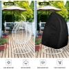 Easy-Going Patio Hanging Egg Chair Cover, UV Resistant Waterproof Outdoor Single Seat Swing Chair Cover with Zipper, Camel(Black)