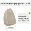 Easy-Going Patio Hanging Egg Chair Cover, UV Resistant Waterproof Outdoor Single Seat Swing Chair Cover with Zipper, Camel(Camel)