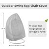 Easy-Going Patio Hanging Egg Chair Cover, UV Resistant Waterproof Outdoor Single Seat Swing Chair Cover with Zipper, Camel(Grey)