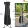 Easy-Going Patio Heater Cover with Zipper and Storage Bag, Waterproof Outdoor Heater Cover Dustproof, UV-Resisant, Wind-Resistant (89″H x 33″D x 19″B, Camel)(Black)
