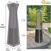 Easy-Going Patio Heater Cover with Zipper and Storage Bag, Waterproof Outdoor Heater Cover Dustproof, UV-Resisant, Wind-Resistant (89″H x 33″D x 19″B, Camel)(Grey)