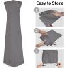 Easy-Going Patio Heater Cover with Zipper and Storage Bag, Waterproof Outdoor Heater Cover Dustproof, UV-Resisant, Wind-Resistant (89″H x 33″D x 19″B, Camel)(Grey)
